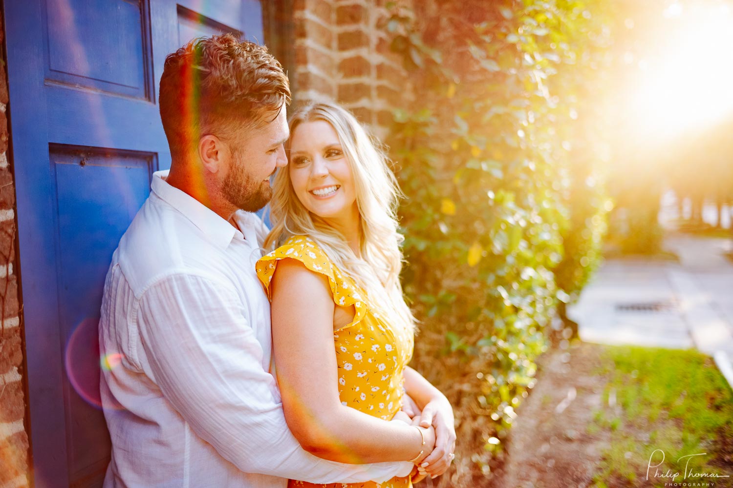 9 Lacey and Chris engagement s Black Labrador Pub Houston Texas ession at -Philip Thomas Photography