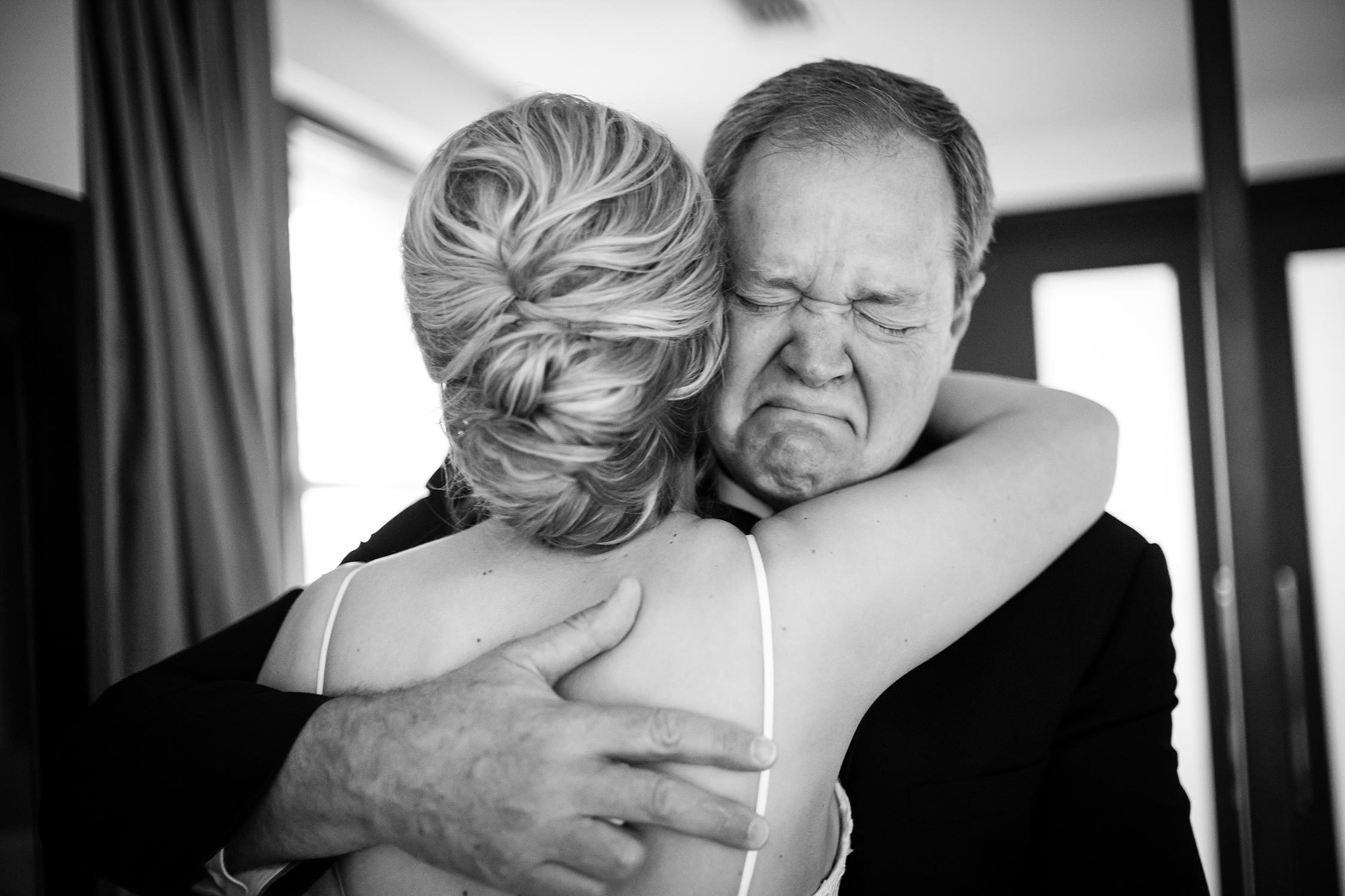 Father of the brides gets emotional The JW Marriott Downtown Houston bride and groom get ready -Philip Thomas Photography