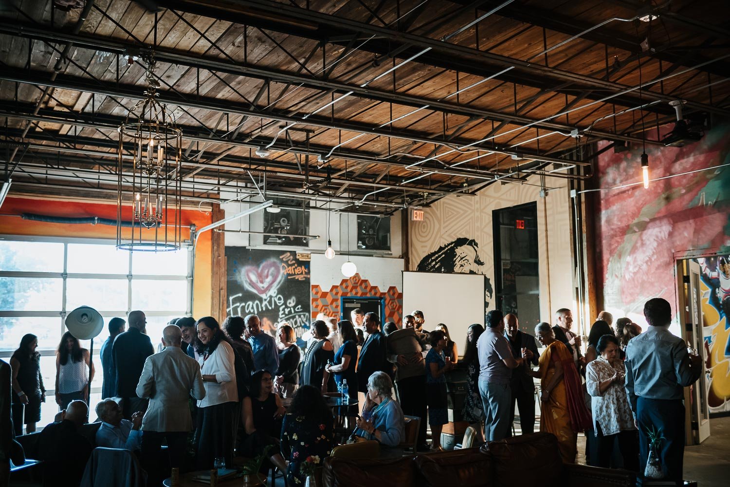 Guests mingle at The Infinite Monkey Theorem in Austin Texas
