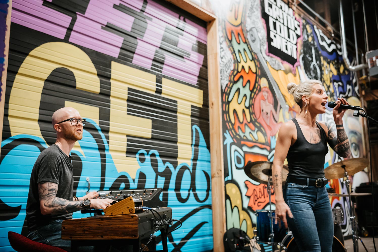 The band plays at The Infinite Monkey Theorem during a rehearsal dinner in Austin