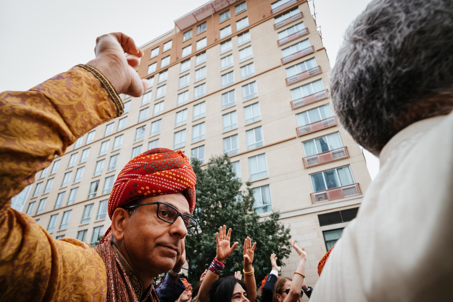 A Sunday morning Baraat in downtown Austin Brazos Hall Austin South Hindu asian wedding ceremony