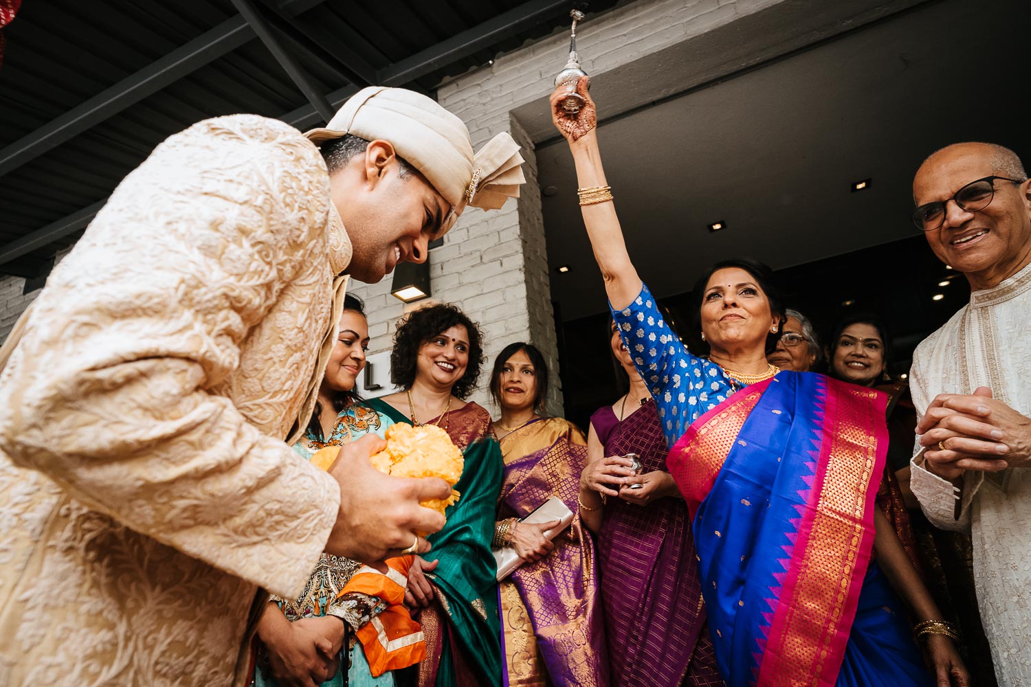 Family blessing and exchanges are made during aBaraat with the brides mother