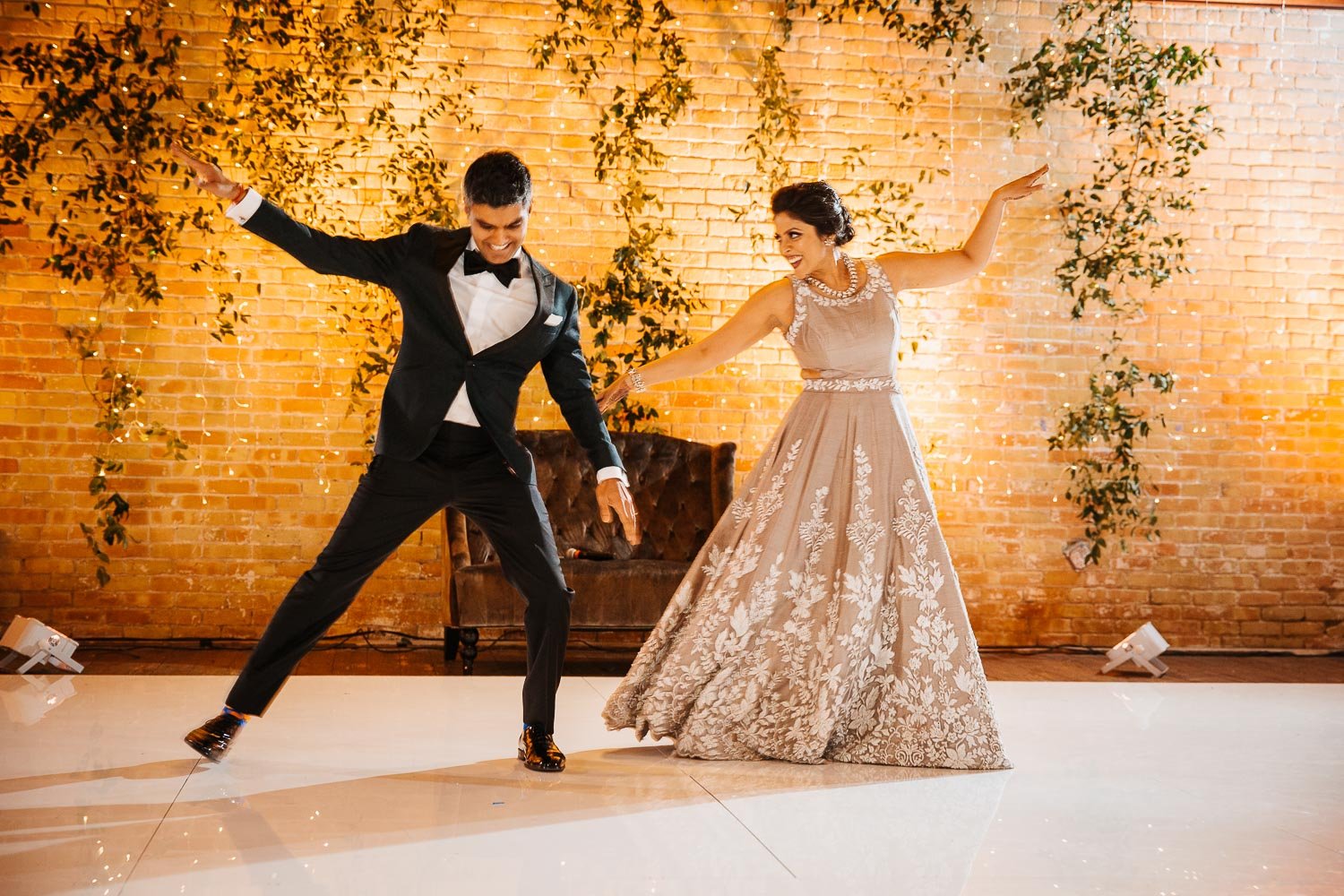 Couples choreographed first dance at wedding reception