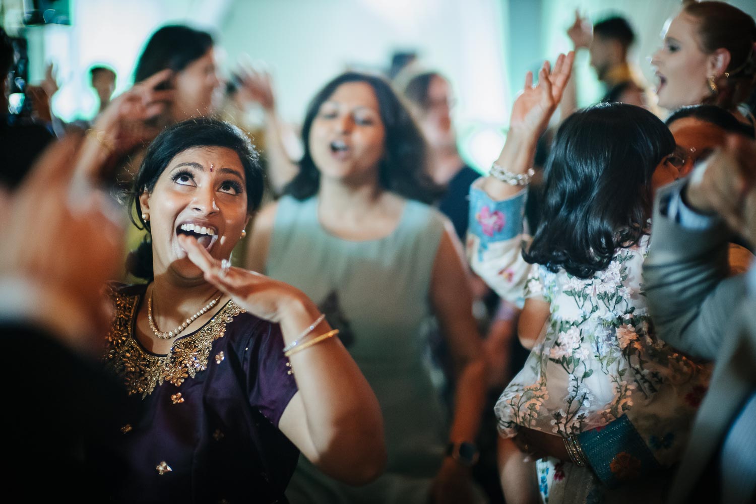 Guest dancing at wedding reception