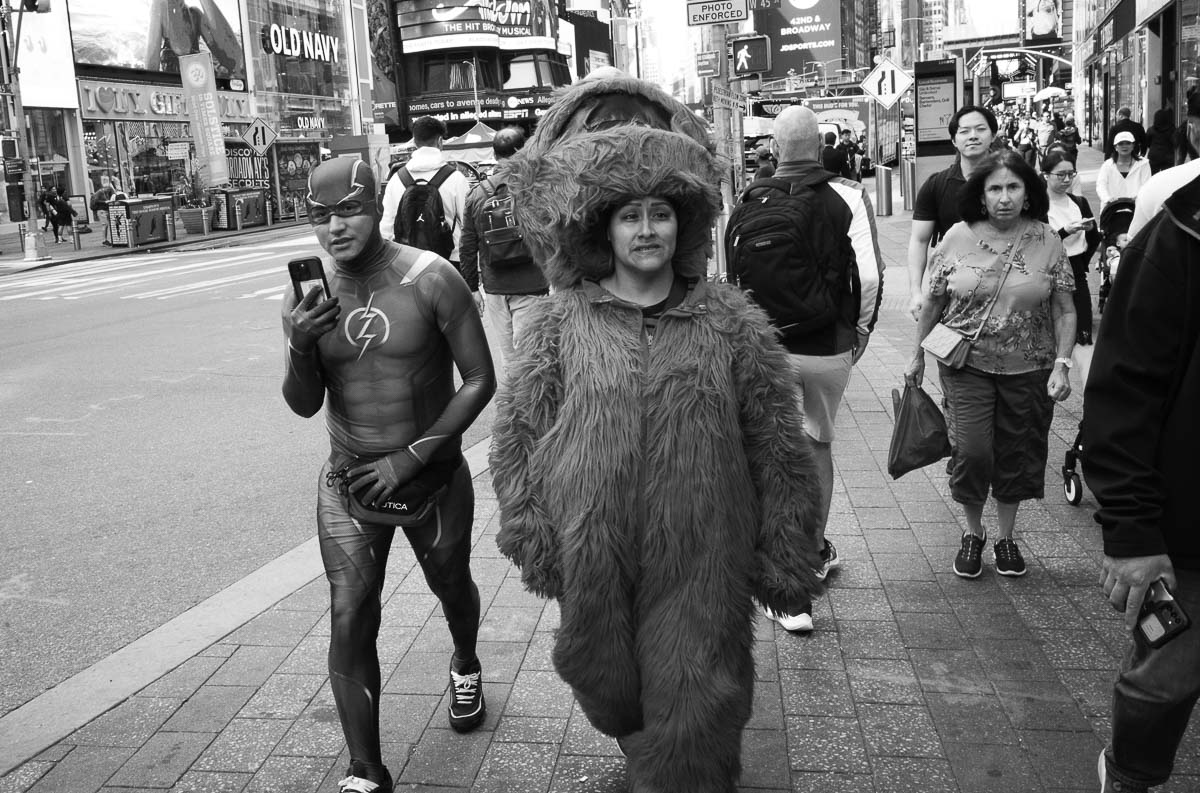 Character actors roaming the Times Square area - L1000284