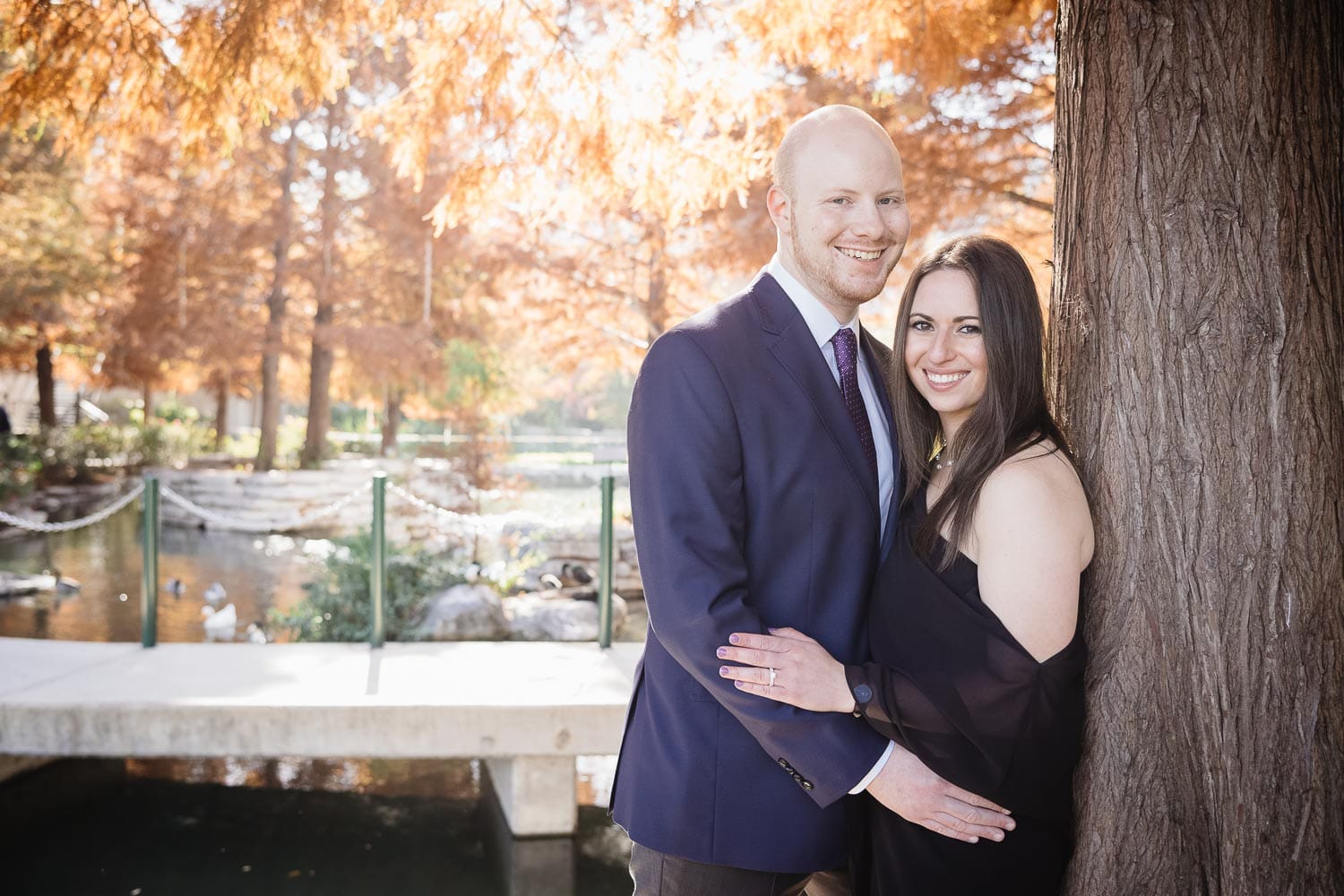 Fall engagement shoot along San Antonio river at Pearl Market