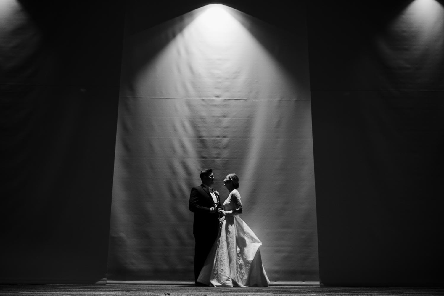 The couple against a backdrop of The Witte Museum