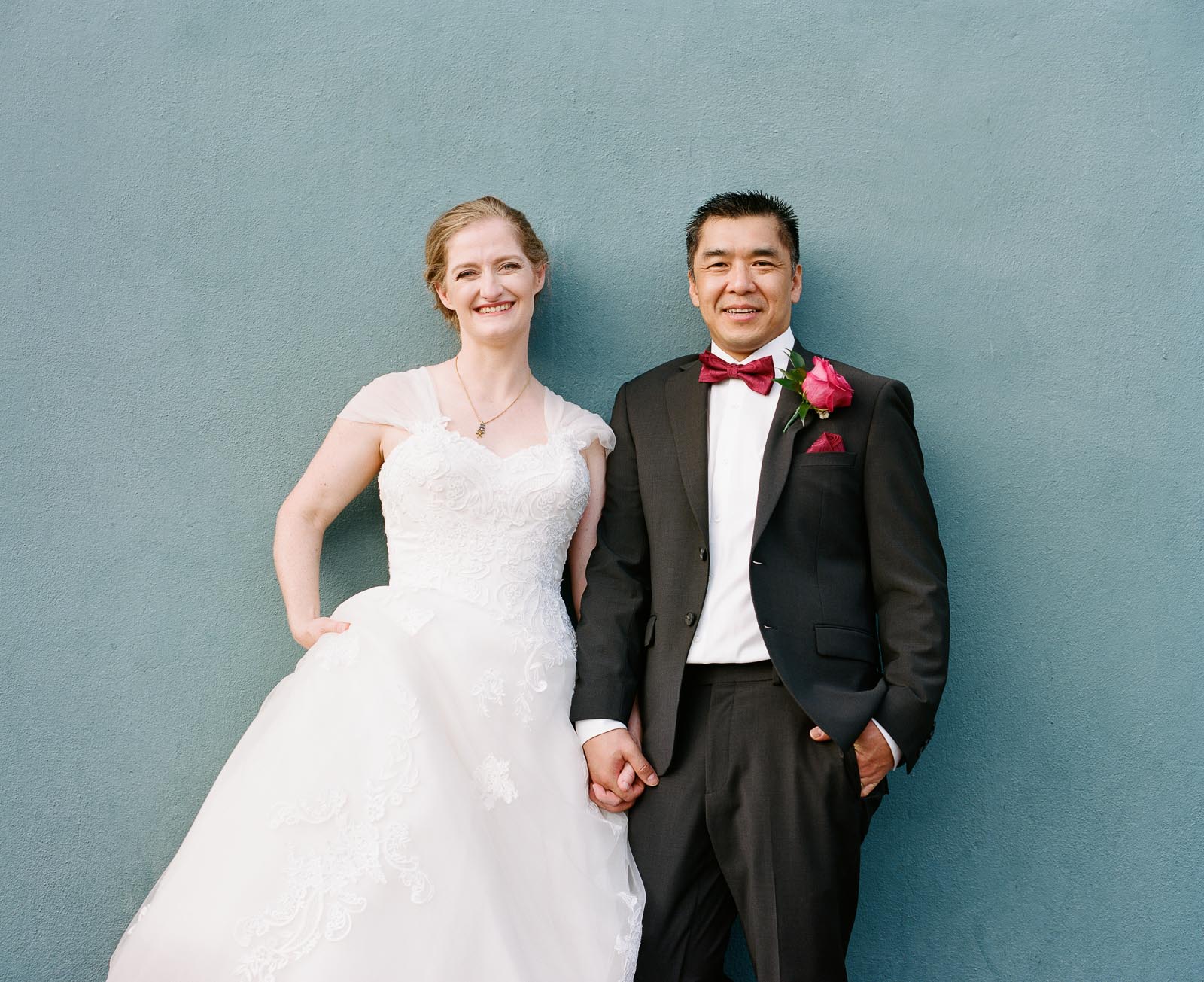 A wedded couple at Milltown Historic District in New Braunfels Texas