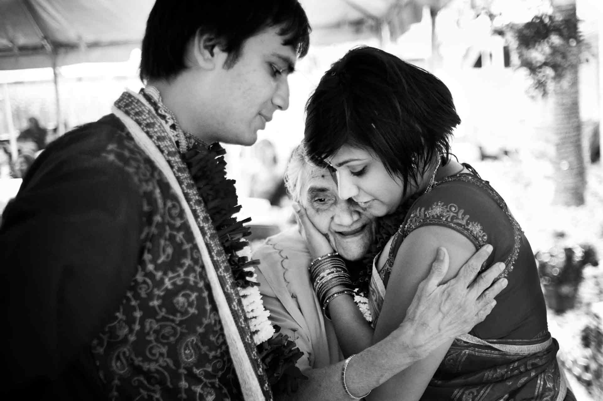 South Asian Engagement Party Grandmother and bride hugging_Philip Thomas Photography_2718