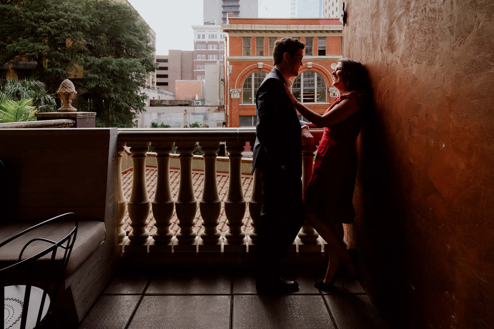 Couple at Hotel Valencia Leica Wedding Photographer-- 1San Antonio engagement shoot downtown - Philip Thomas