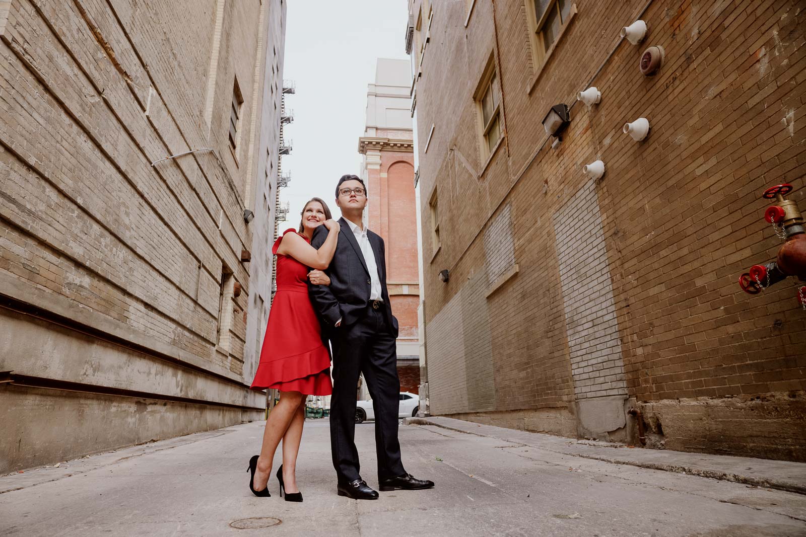 Alleyway engagement shoot near Hotel Valencia Leica Wedding Photographer-- 1San Antonio engagement shoot downtown - Philip Thomas