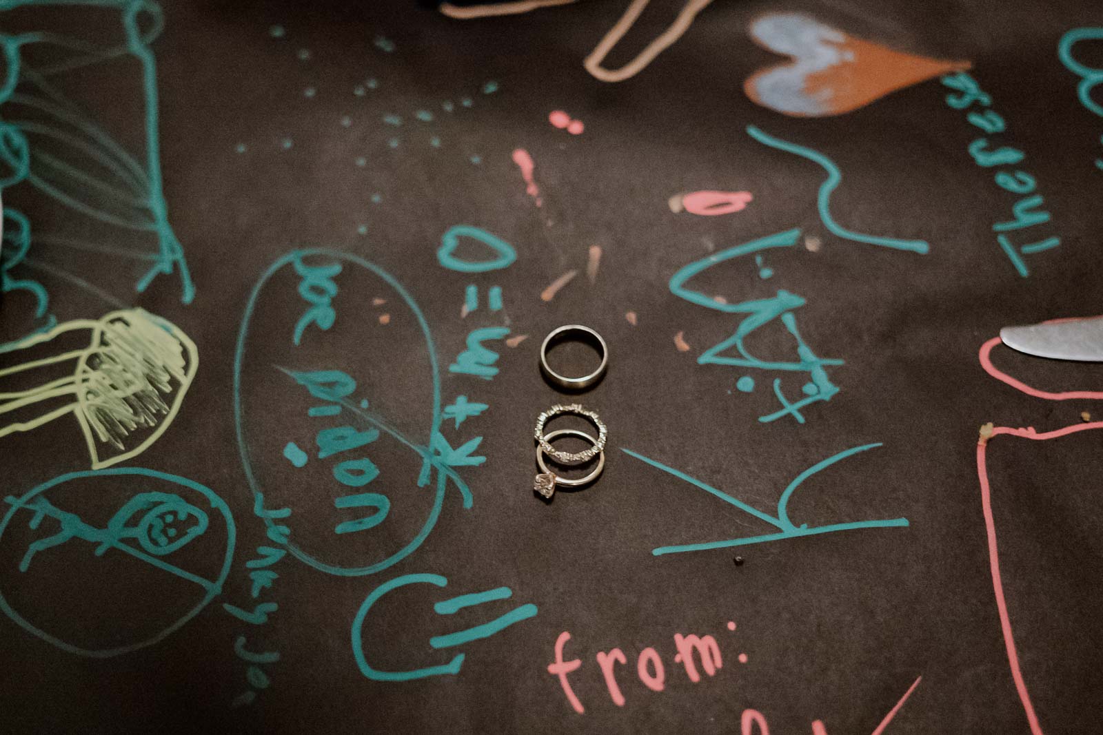 Wedding rings at Ouisie's Table in Houston