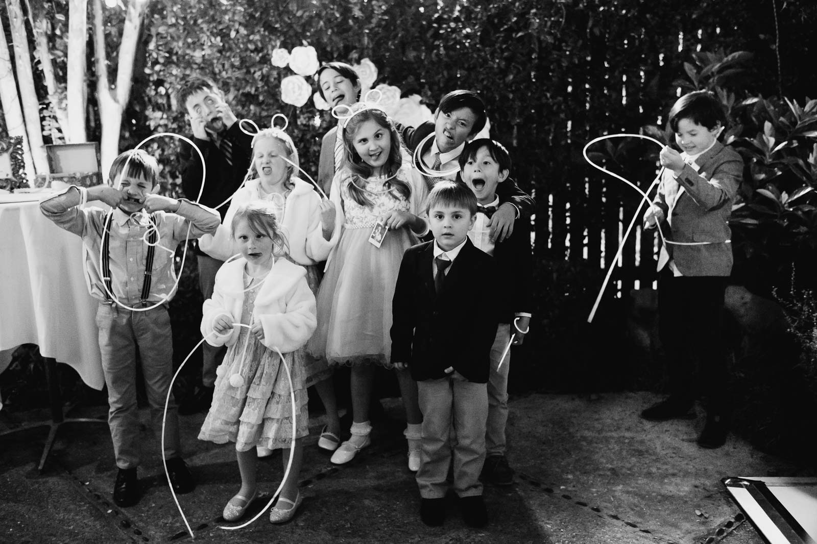 A fun picture of kids at a wedding reception Ouisie's Table in Houston