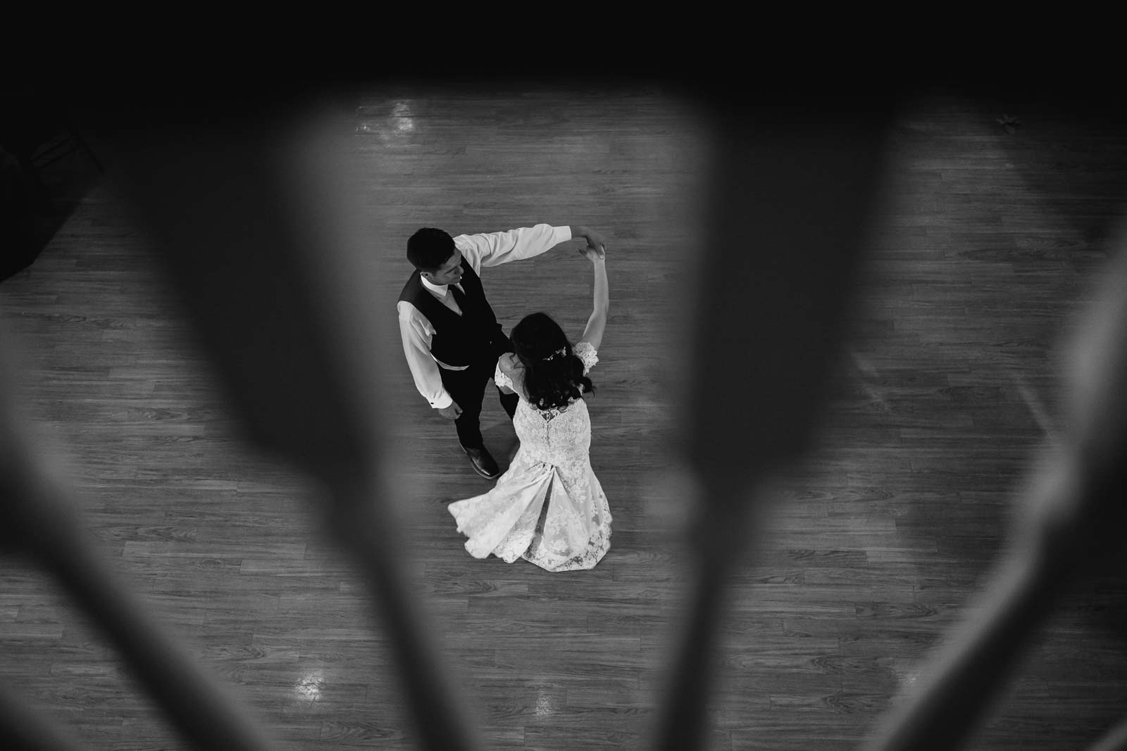 Last dance couple twirl or reception floor winter wedding at Kendall Point Hill Country Texas-Leica photographer-Philip Thomas Photography