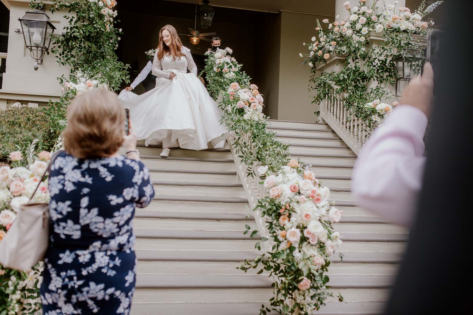 The bride to send the staircase at The Argyle on her way to the ceremony