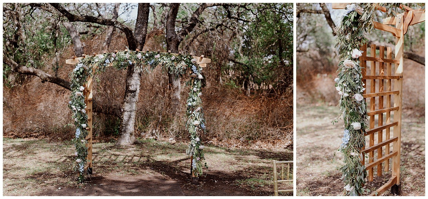Photos of the ceremony set up with a trellis and gorgeous flowers what a wedding day hello spring wedding