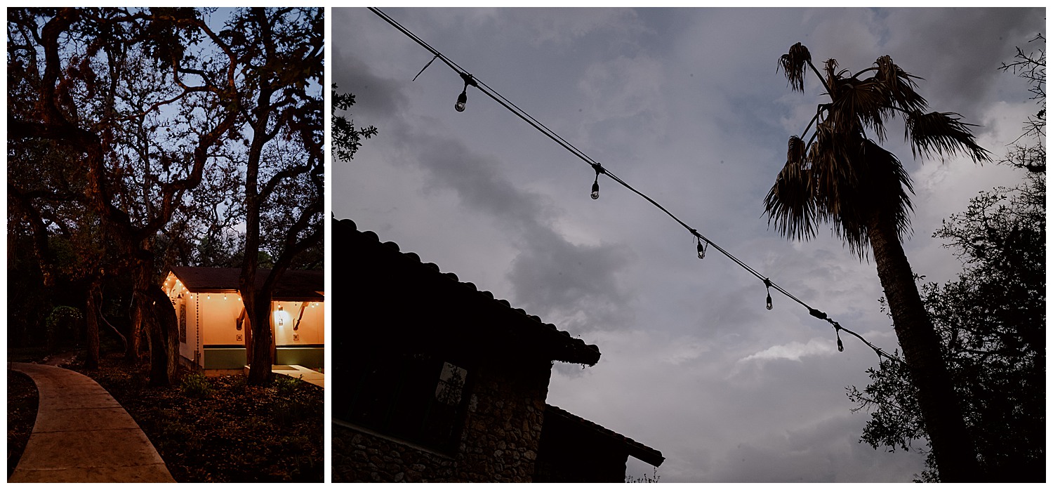 Gorgeous spring Twilight photographs of the veranda and palm trees