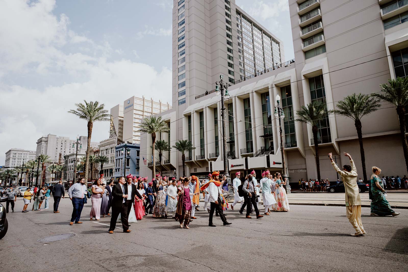 058 South Asian Wedding New Orleans Chandni Tyler New Orleans Hotel Marriott Philip Thomas Photography