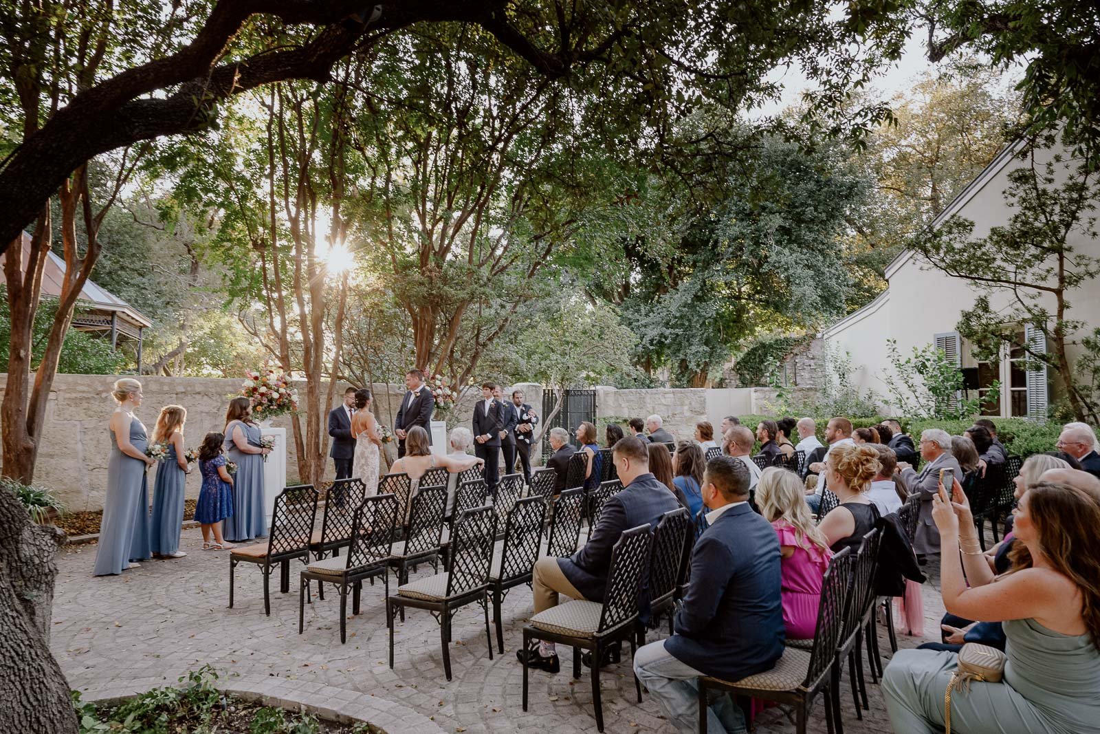 Wide angle of ceremony atClub Giraud Wedding Reception San Antonio weddings Philip Thomas Photography