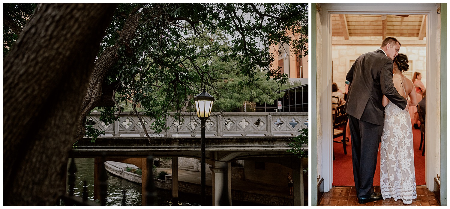 A fview toward the street at downtownClub Giraud Wedding Reception San Antonio weddings Philip Thomas Photography