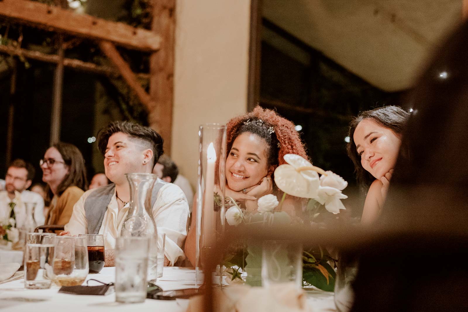 Wedding guests delight in watching the couple dance