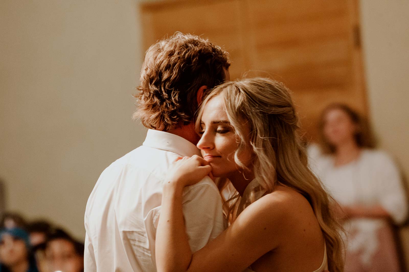 The first dance with the bride and father shows the bride closing her eyes as if she remembers this sweet moment