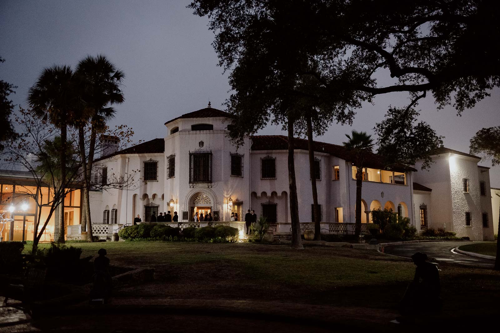 A photo of the McNay Art Museum in San Antonio captured at dusk