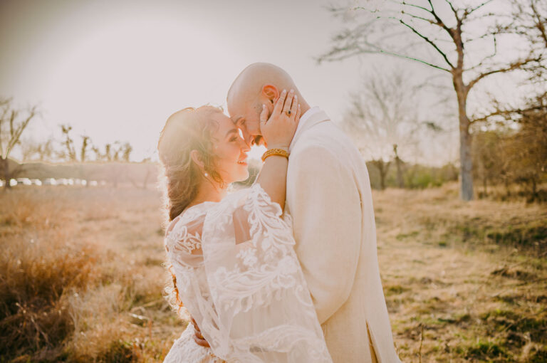 Elm Pass Woods Wedding couple at sunset L1005141 902 L1005141 Edit