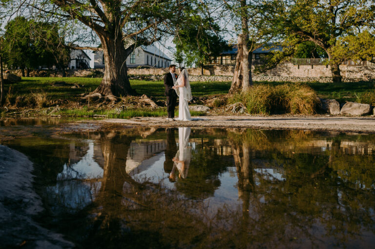 Couple at rivers edhe at Moon Shadow Haven Wedding Venue L1000216