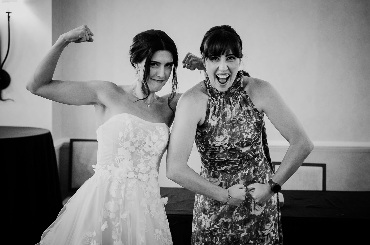 Wedding Ceremony St. Joseph's + The Westin Riverwalk, San Antonio 43 two sisters flexing their muscles