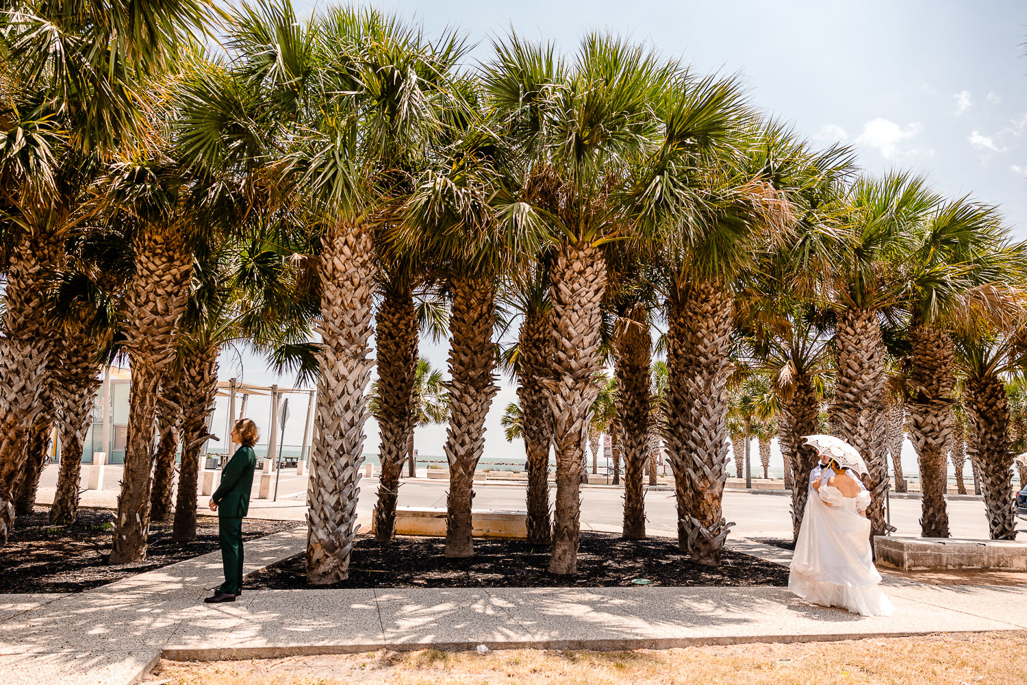 St. Patrick Catholic Church | Art Museum of South Texas Corpus Christi 8 a couple standing under palm trees