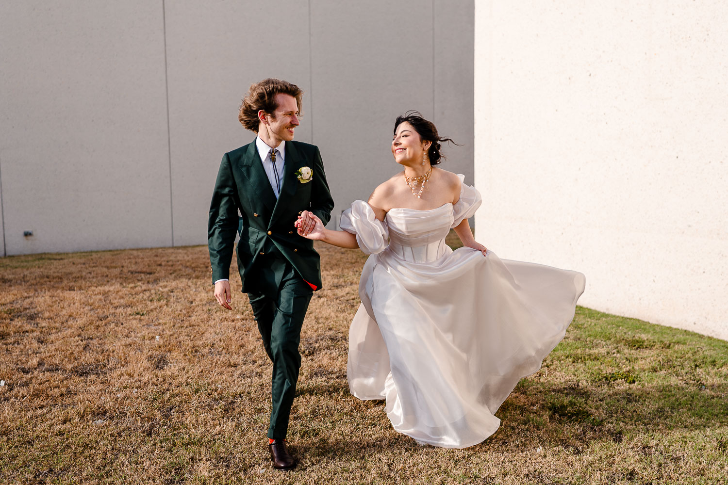 St. Patrick Catholic Church | Art Museum of South Texas Corpus Christi 39 a man and woman in a wedding dress running