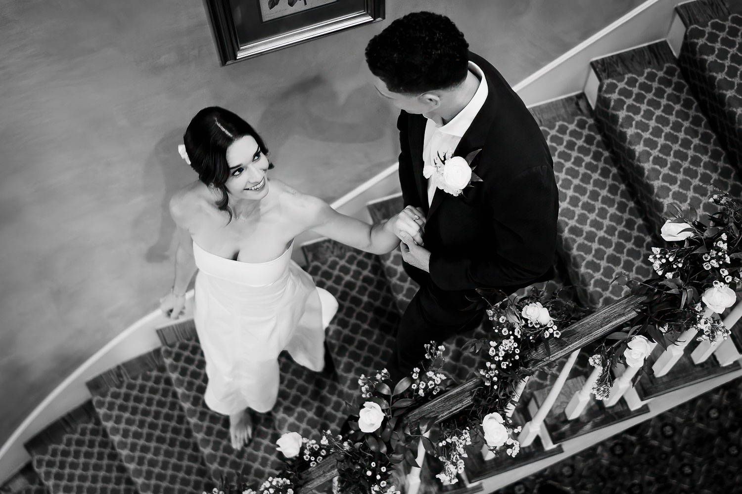 Elegant Houston Elopement | Caroline+George | Houston, Texas 29 Couple in wedding attire, intimate moment.