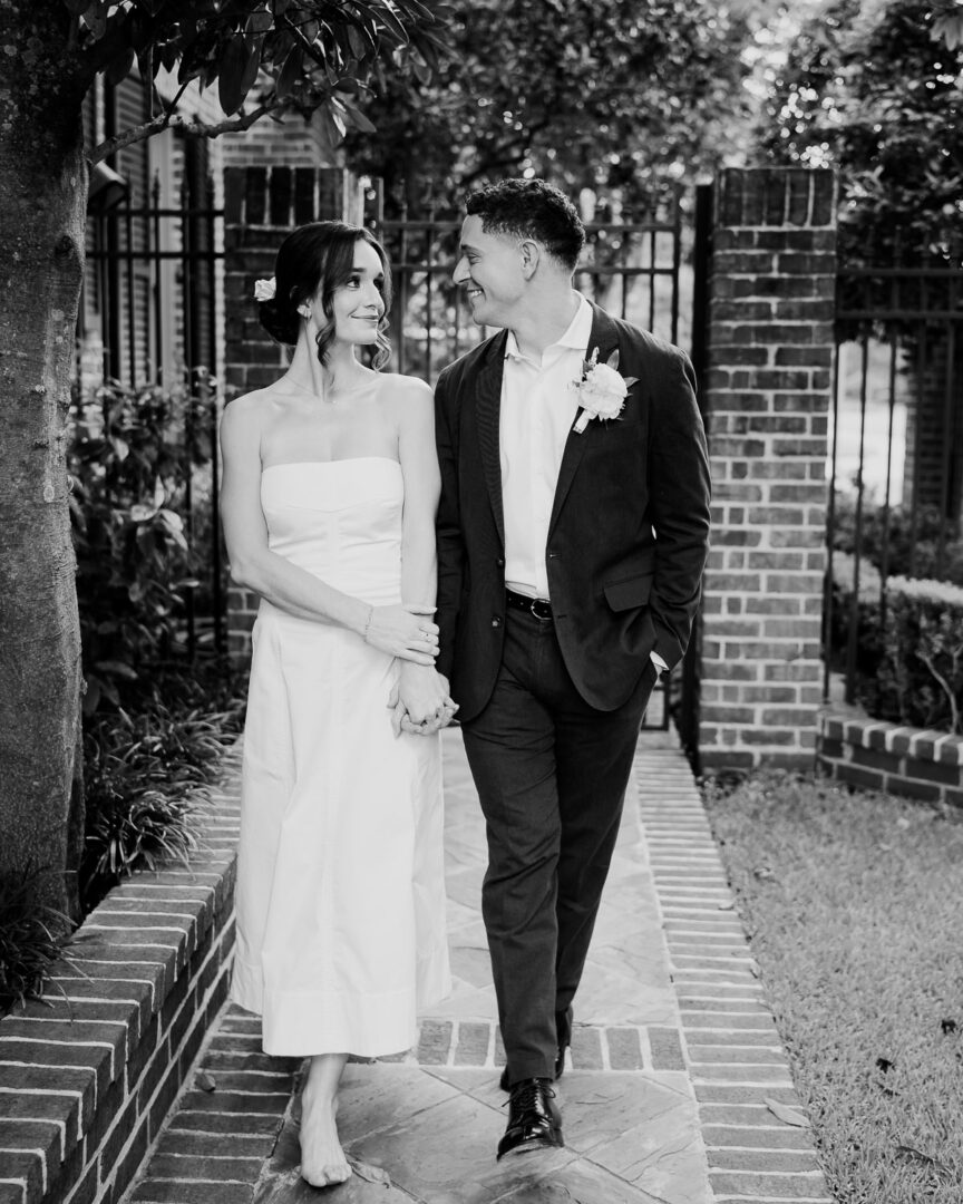 Elegant Houston Elopement | Caroline+George | Houston, Texas 31 Two framed photos of a couple.