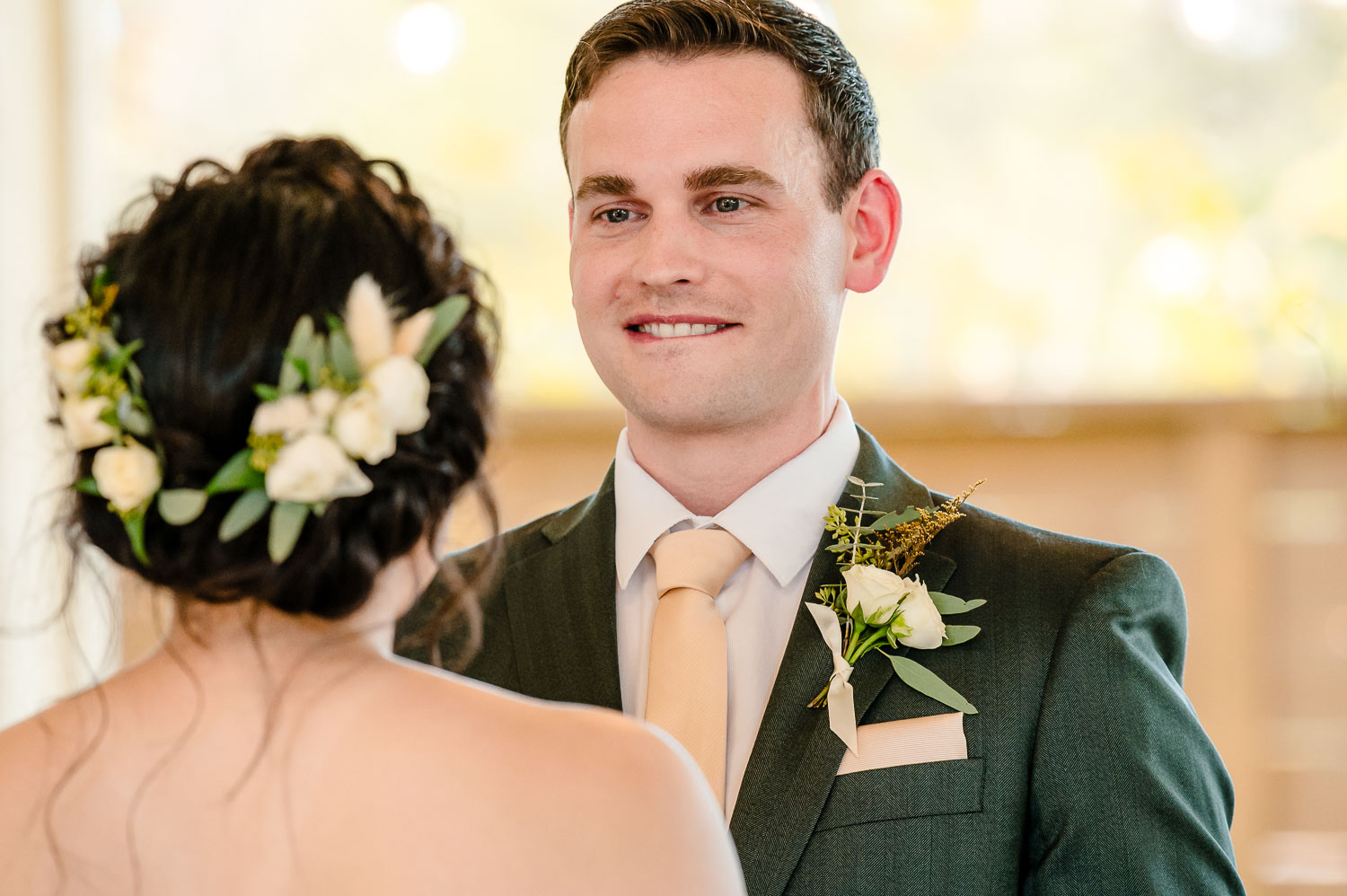 Wedding ceremony with floral decorations.