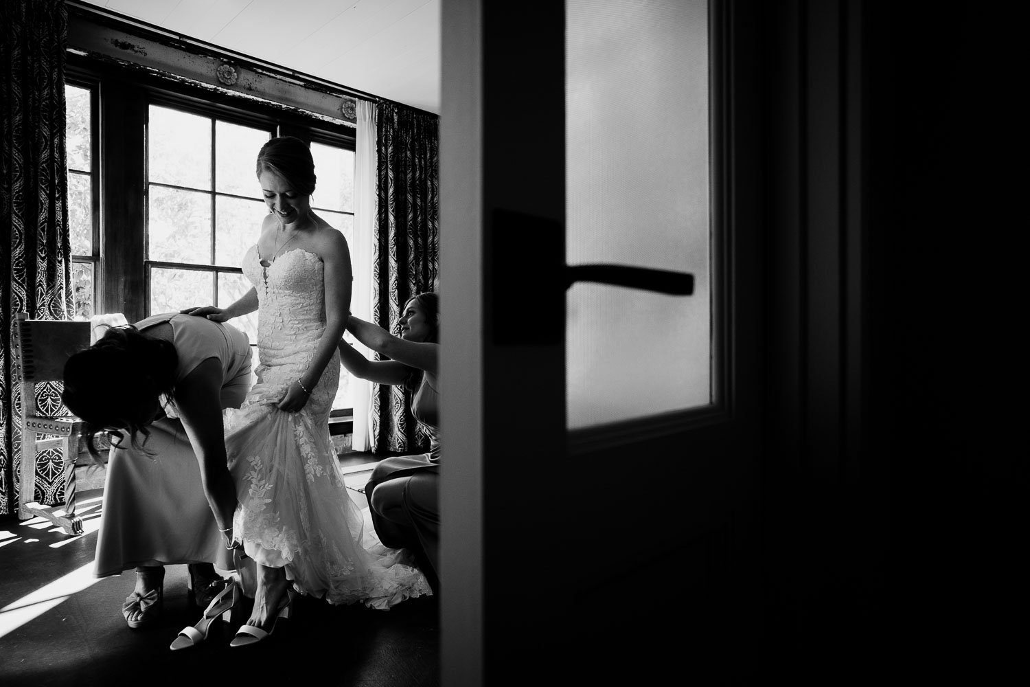 Botanical Gardens San Antonio Wedding Ceremony + Reception 20 Bride getting ready for wedding.