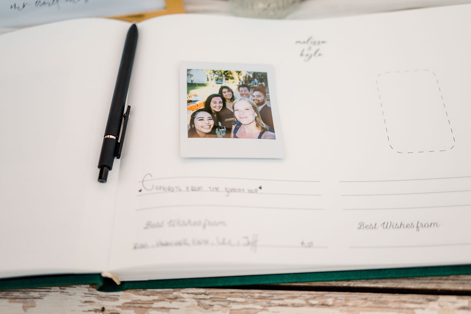 Photo and guestbook at wedding