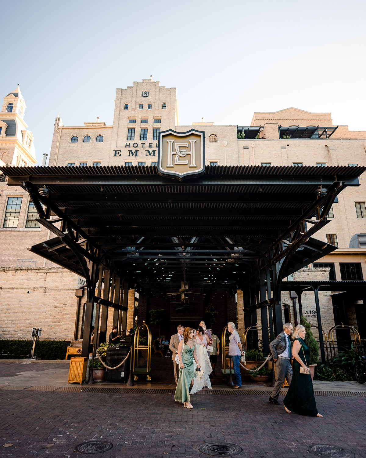 Botanical Gardens San Antonio Wedding Ceremony + Reception 23 Elegant entrance of Hotel Emma, Texas.