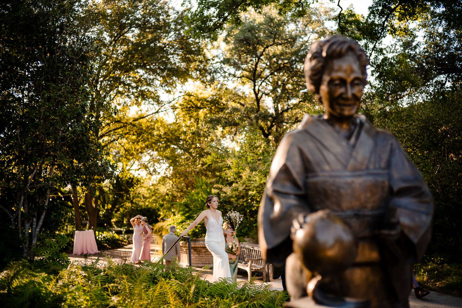 Botanical Gardens San Antonio Wedding Ceremony + Reception 25 Wedding celebration in a lush garden.