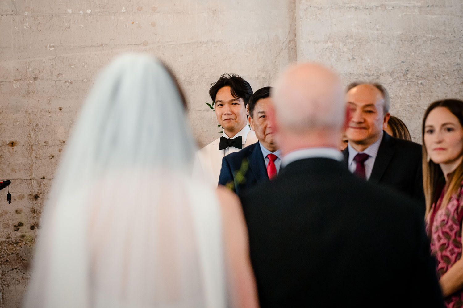 Ice Plant Bldg Wedding | La Grange | Zoe+Patrick 26 Bride walking down the aisle.