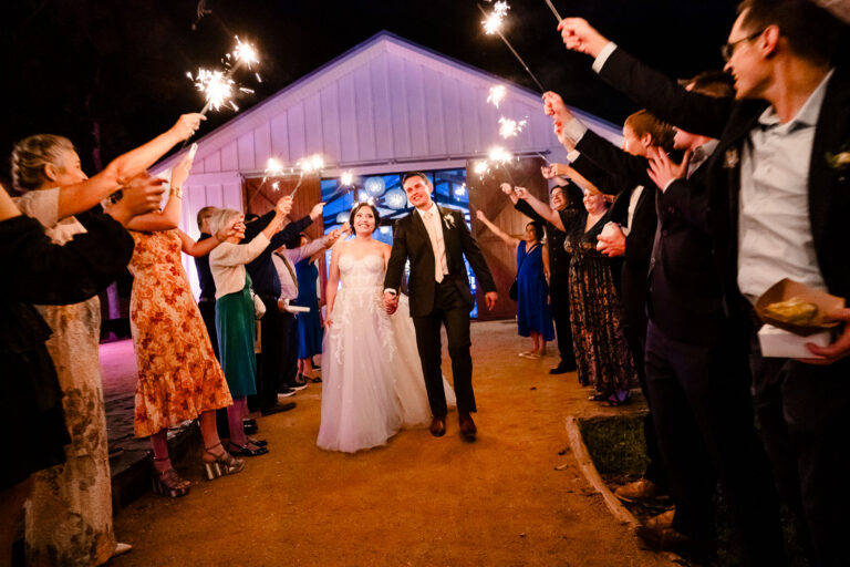 Chapel at Greene sparkler exit for newly wedding couple