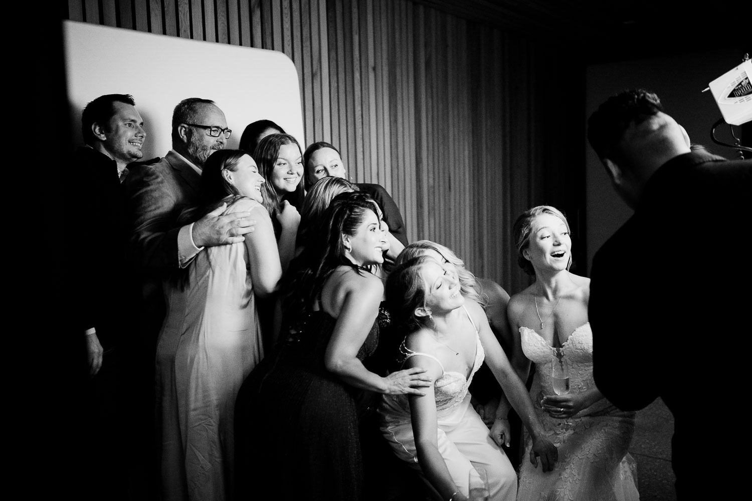 Wedding reception speech at elegant venue.