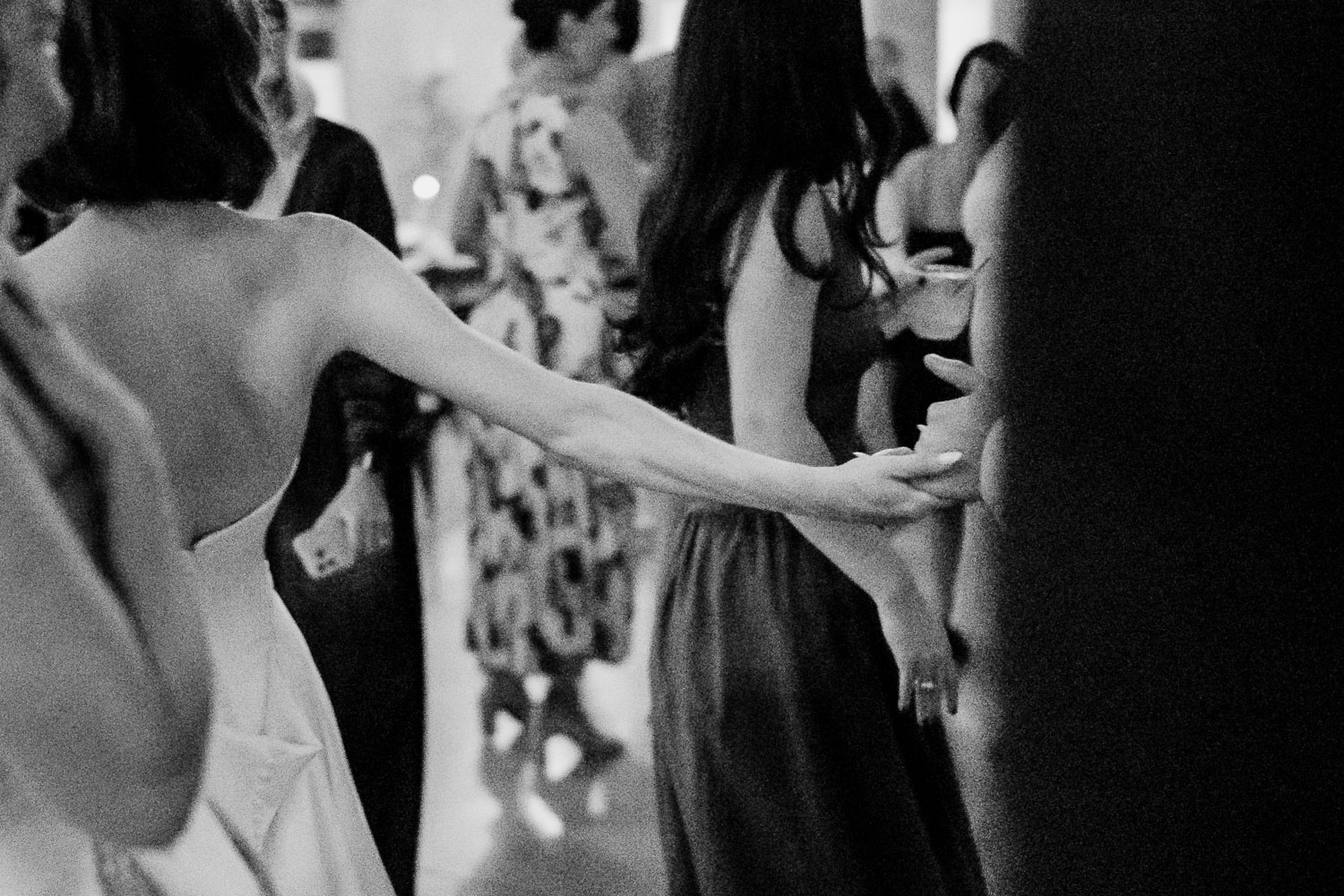 Ice Plant Bldg Wedding | La Grange | Zoe+Patrick 61 Women celebrating at a wedding reception.