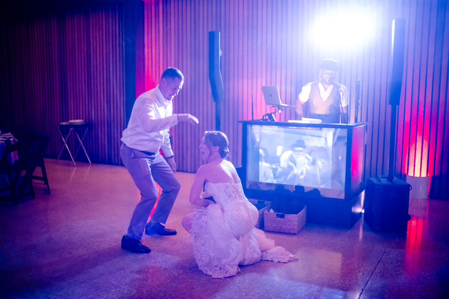 Botanical Gardens San Antonio Wedding Ceremony + Reception 56 Dancing couple at wedding reception.