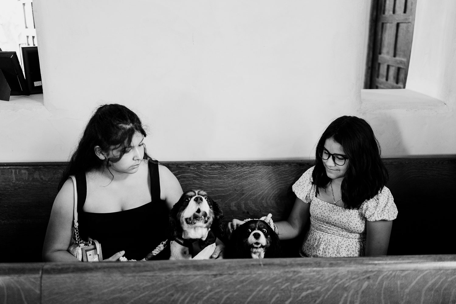 Lost Mission Wedding Ceremony + Reception | Peyge + Luis 13 Two young girls take care of the bride and grooms dogs