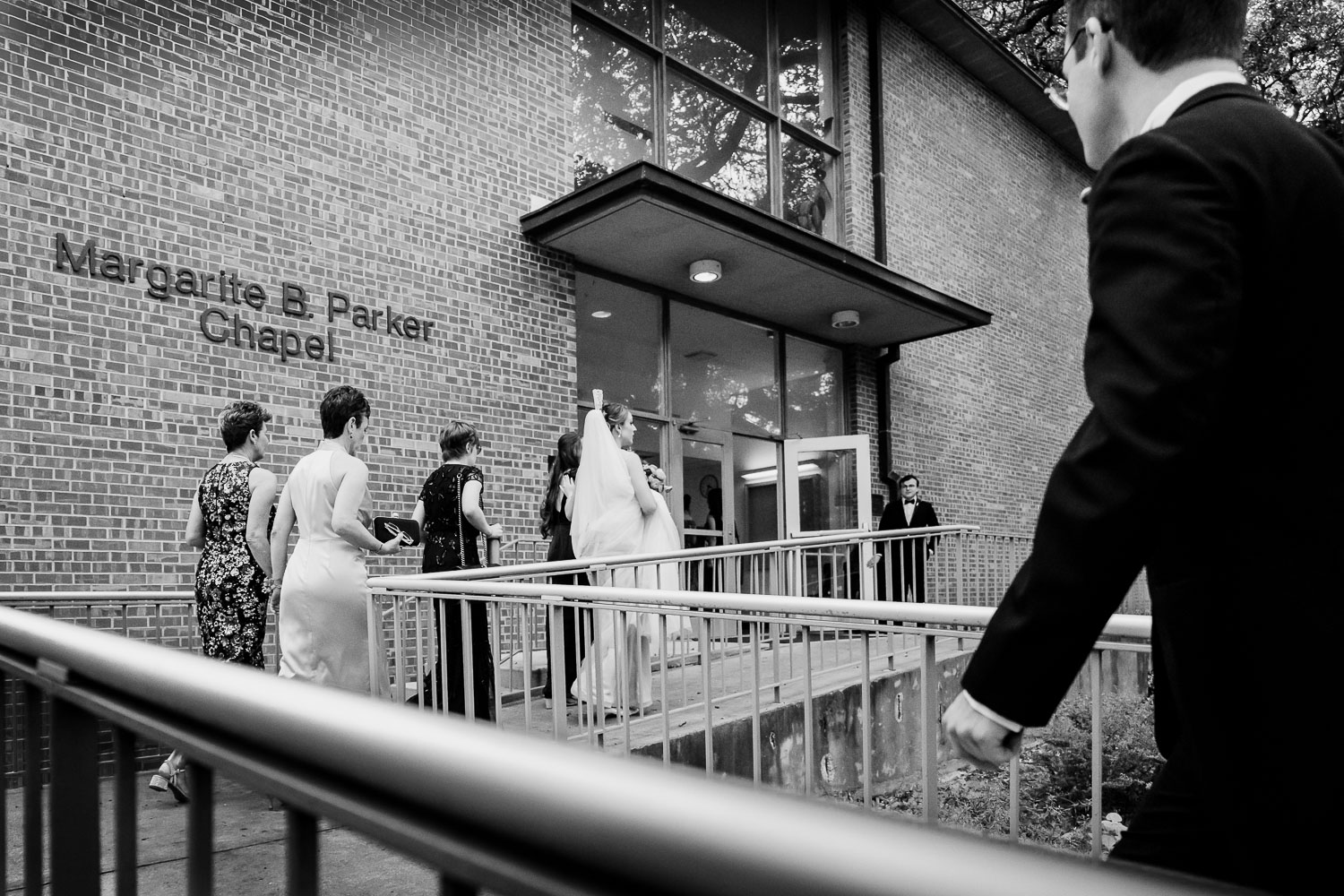 Margarite B. Parker Chapel Wedding Ceremony | Natalie + Jonathan | San Antonio 14 Wedding guests entering the chapel.