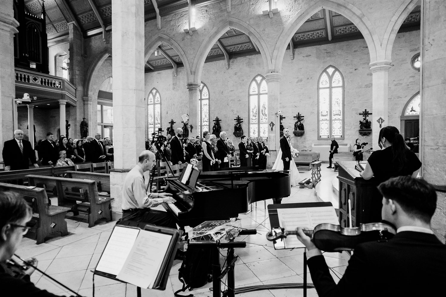 Wedding ceremony in a beautiful church.