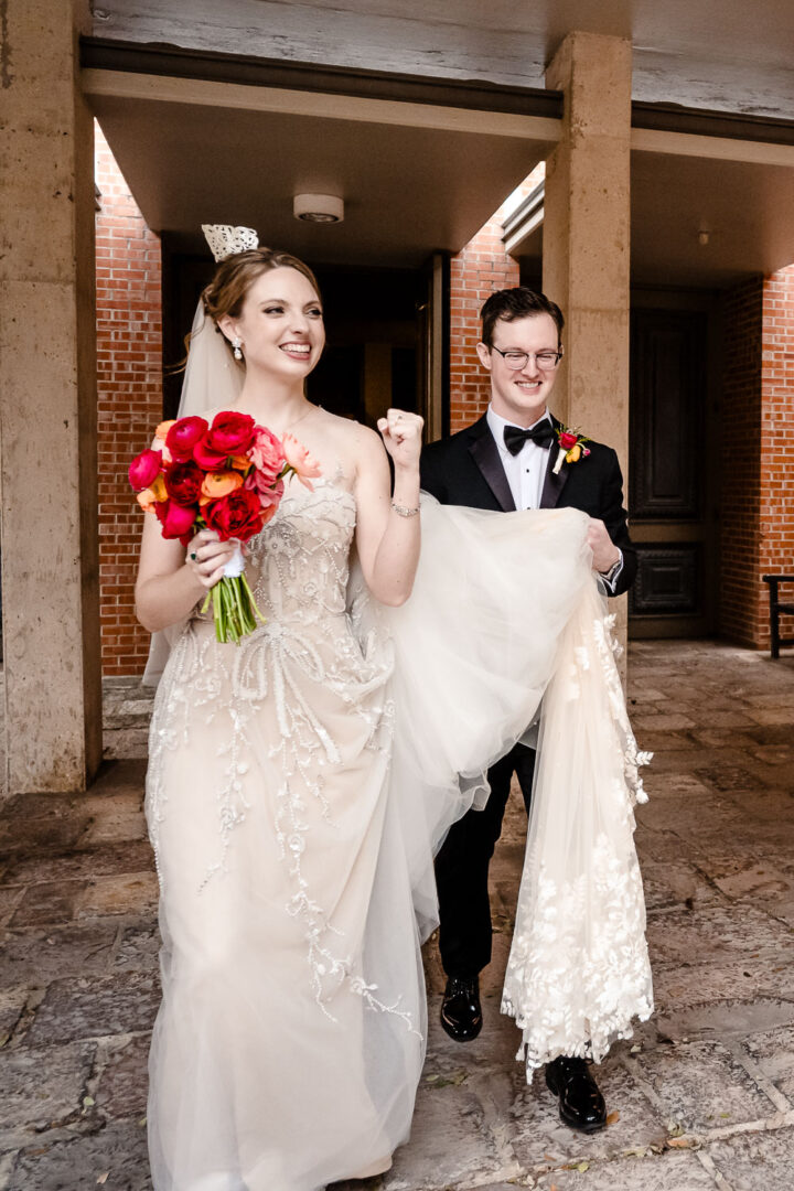 Margarite B. Parker Chapel Wedding Ceremony | Natalie + Jonathan | San Antonio 29 Bride and groom entering the venue.