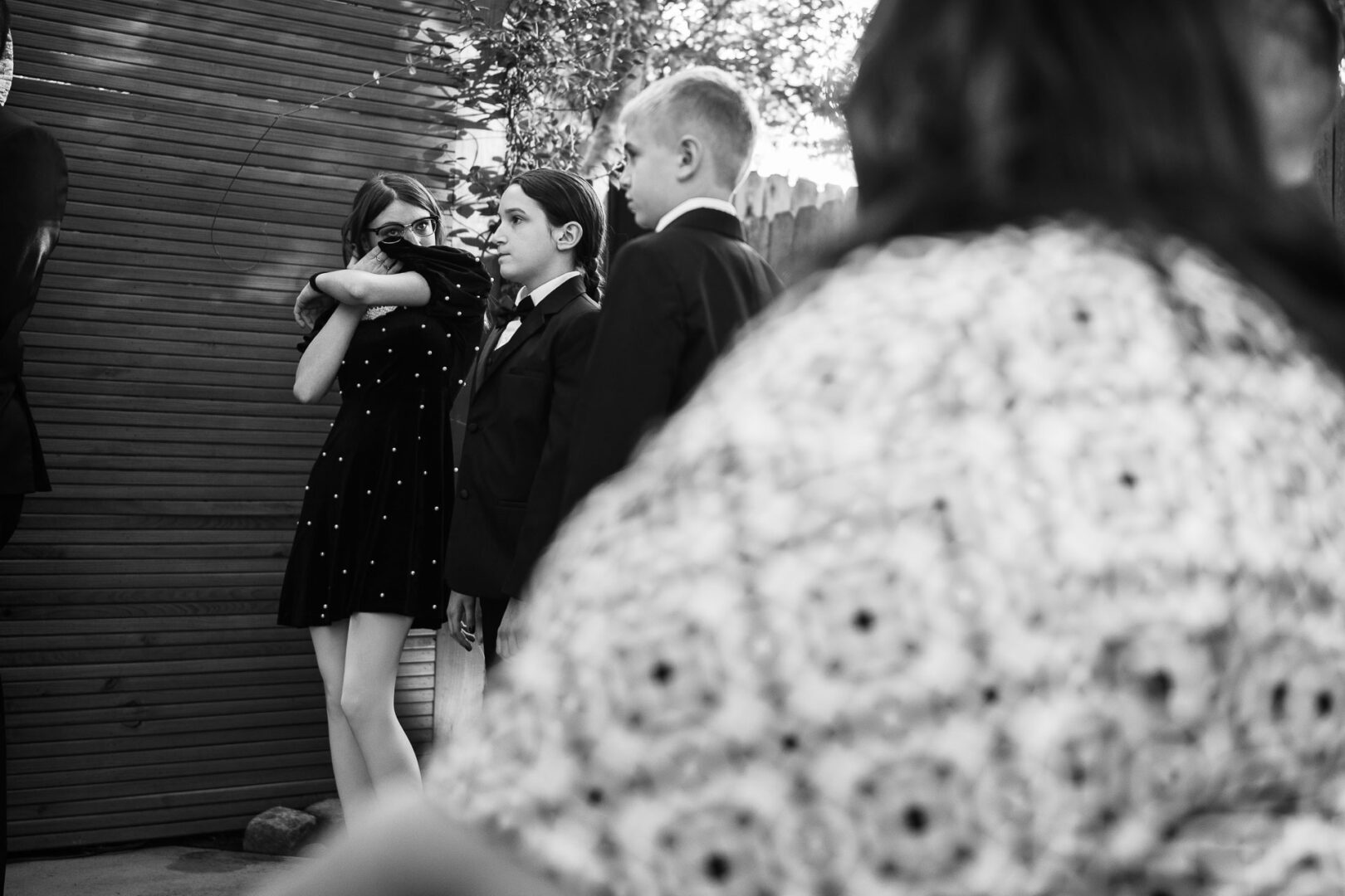 House + Backyard Wedding | Candace+Joey | Houston, TX 11 Wedding guests in a backyard setting.