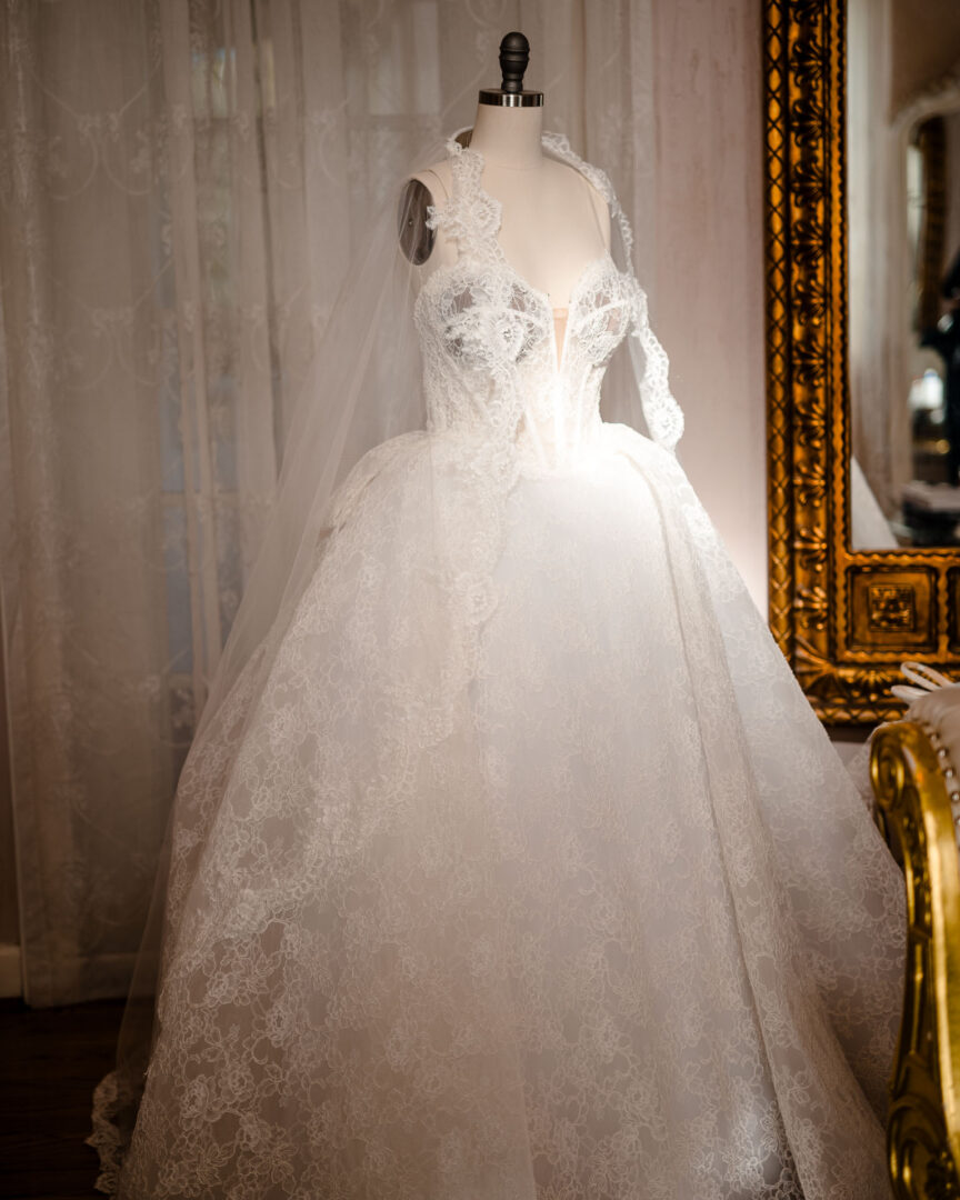 The Springs Weddings & Events | Candice + Larry 12 Bride holding lace wedding veil